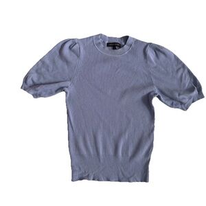 Banana Republic Top-Selling Lt Blue Ribbed Puffed Short Sleeve Shirt Size S BNWT